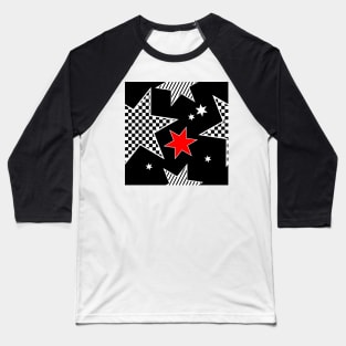 Black and white Abstract Baseball T-Shirt